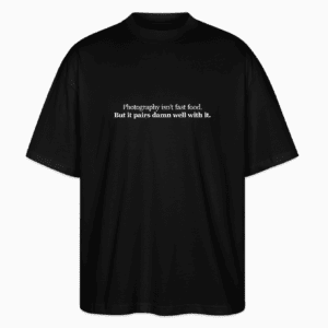 Photography isn’t fast food - Oversized Unisex Organic T-shirt Blaster