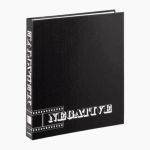 HAMA Negative Binder – 4-Ring Archive Folder (Black Linen, 23mm)